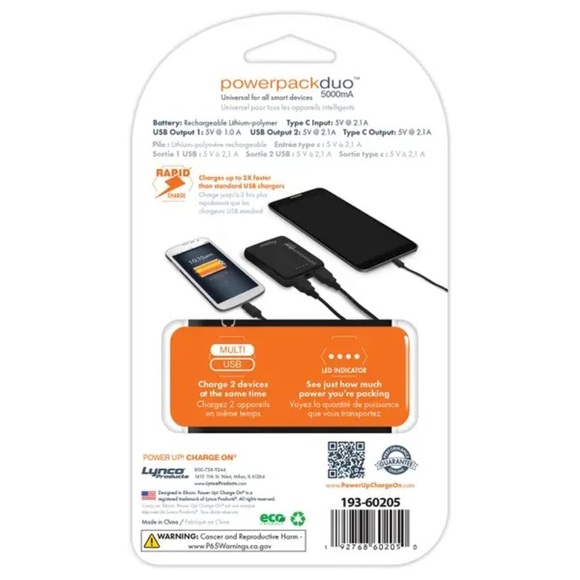 Power Up 5,000mA Portable Battery Pack - Picture 2 of 3